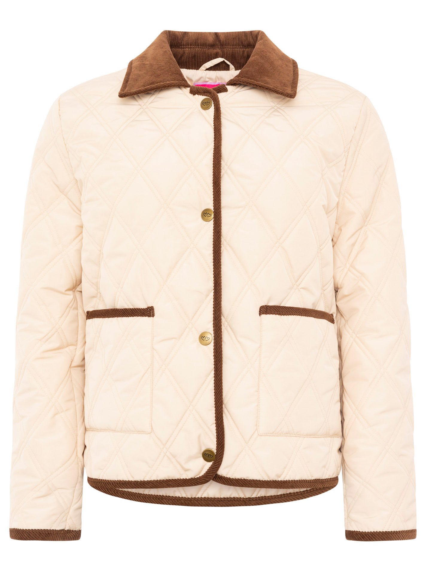 Zwillingsherz Steppjacke "Classic" Kordkragen, Knopfleiste und Taschen