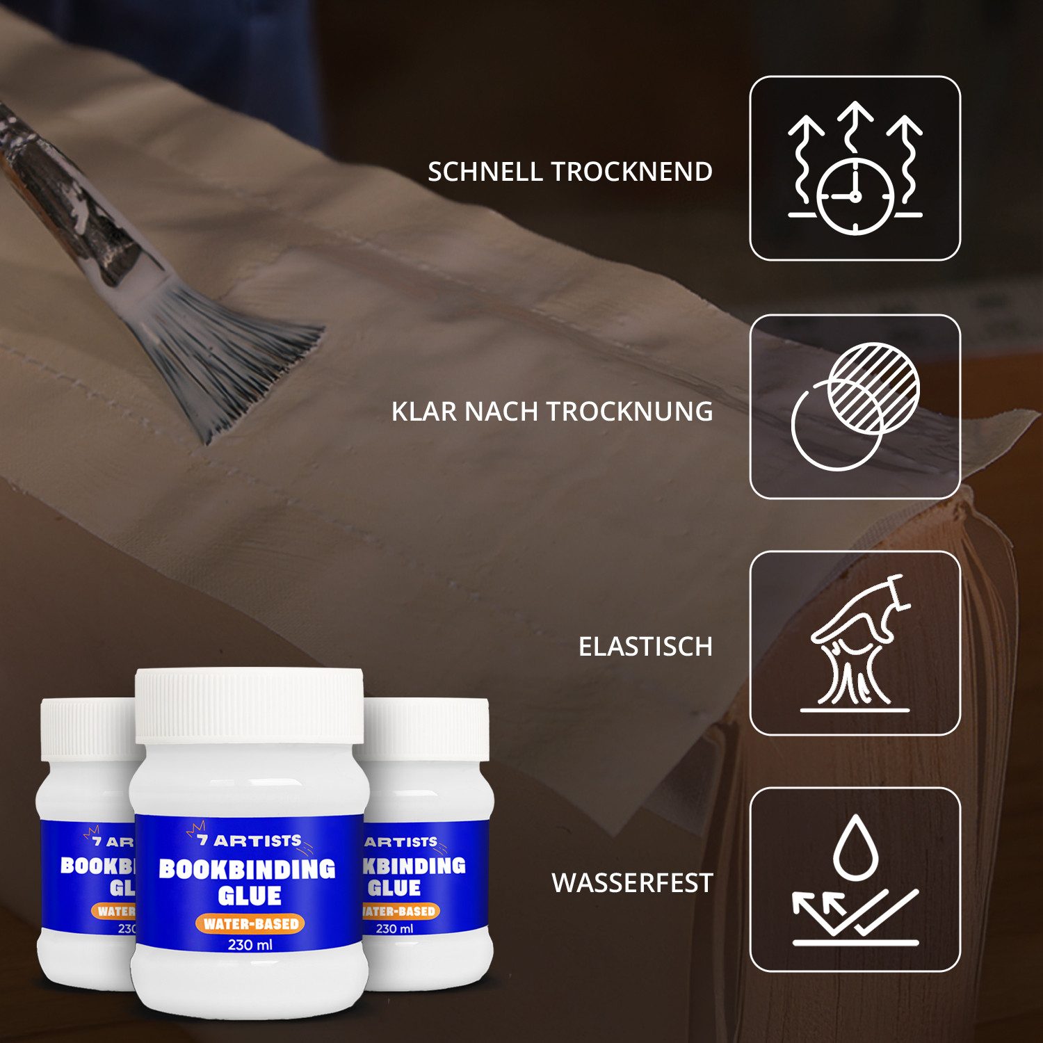 7 Artists PVC-Kleber 7 Artists Buchbinderleim - Buchkleber Dickflüssig Weiß, Album Kleber
