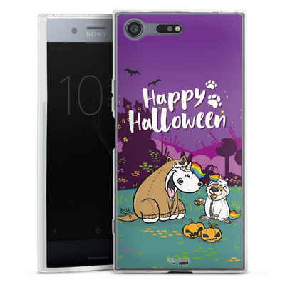 DeinDesign Handyhülle Pummeleinhorn Bisu Happy Halloween, Sony Xperia XZ Premium Silikon Hülle Bumper Case Handy Schutzhülle