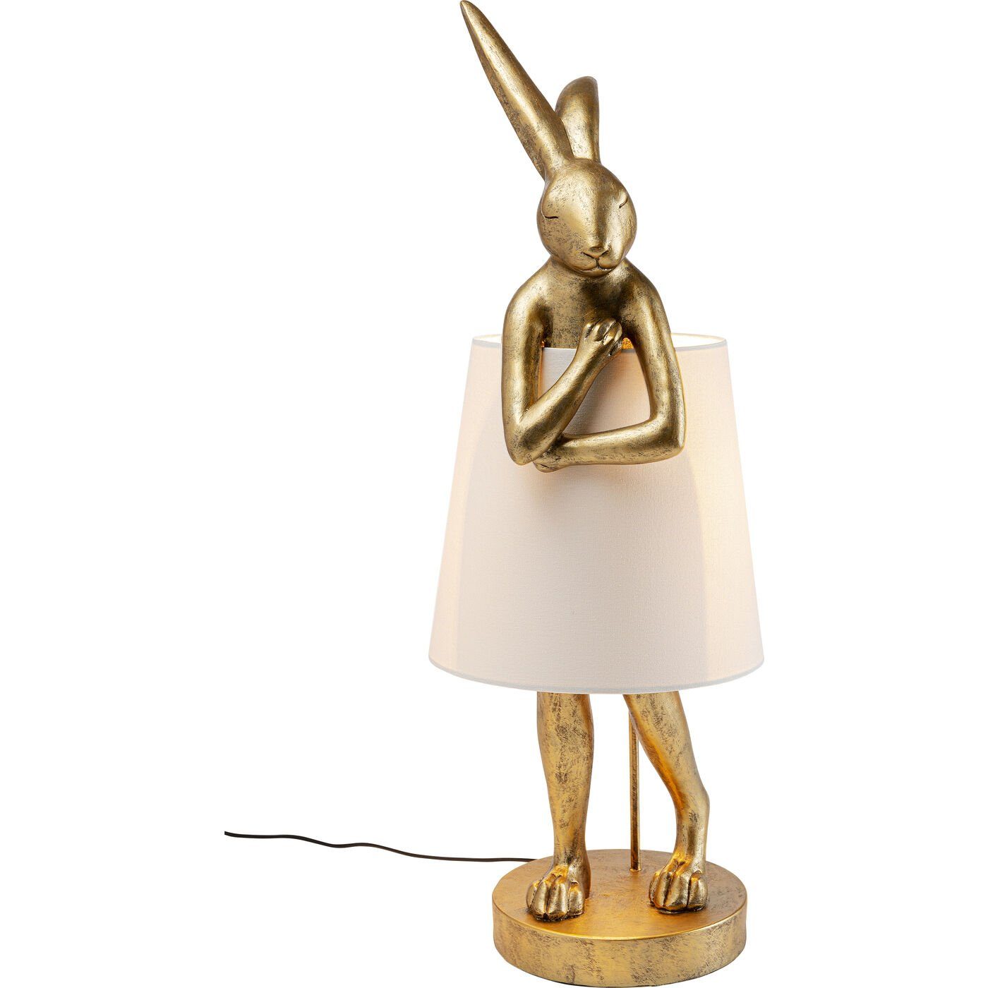 KARE Stehlampe »Tischleuchte Animal Rabbit Gold 88cm«, Nein