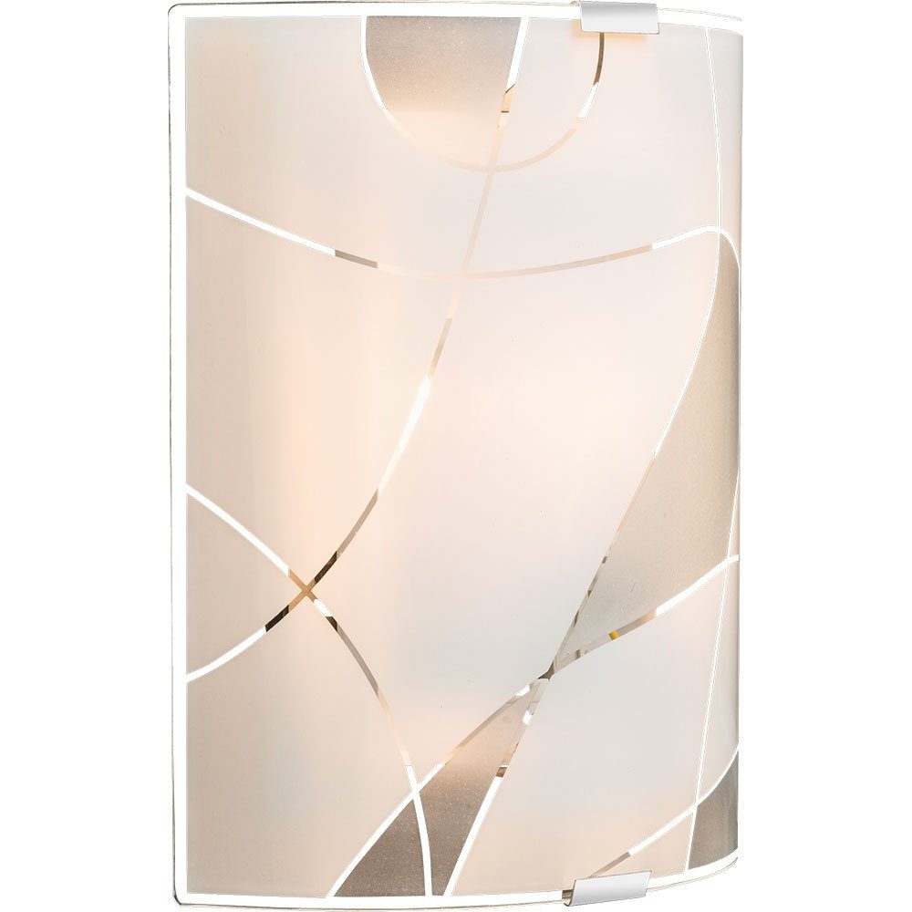 etc-shop Wandleuchte, Leuchtmittel nicht Wand inklusive, Leuchte Lampe Metall Chrom Beleuchtung Wohn Dekorlinien Glas