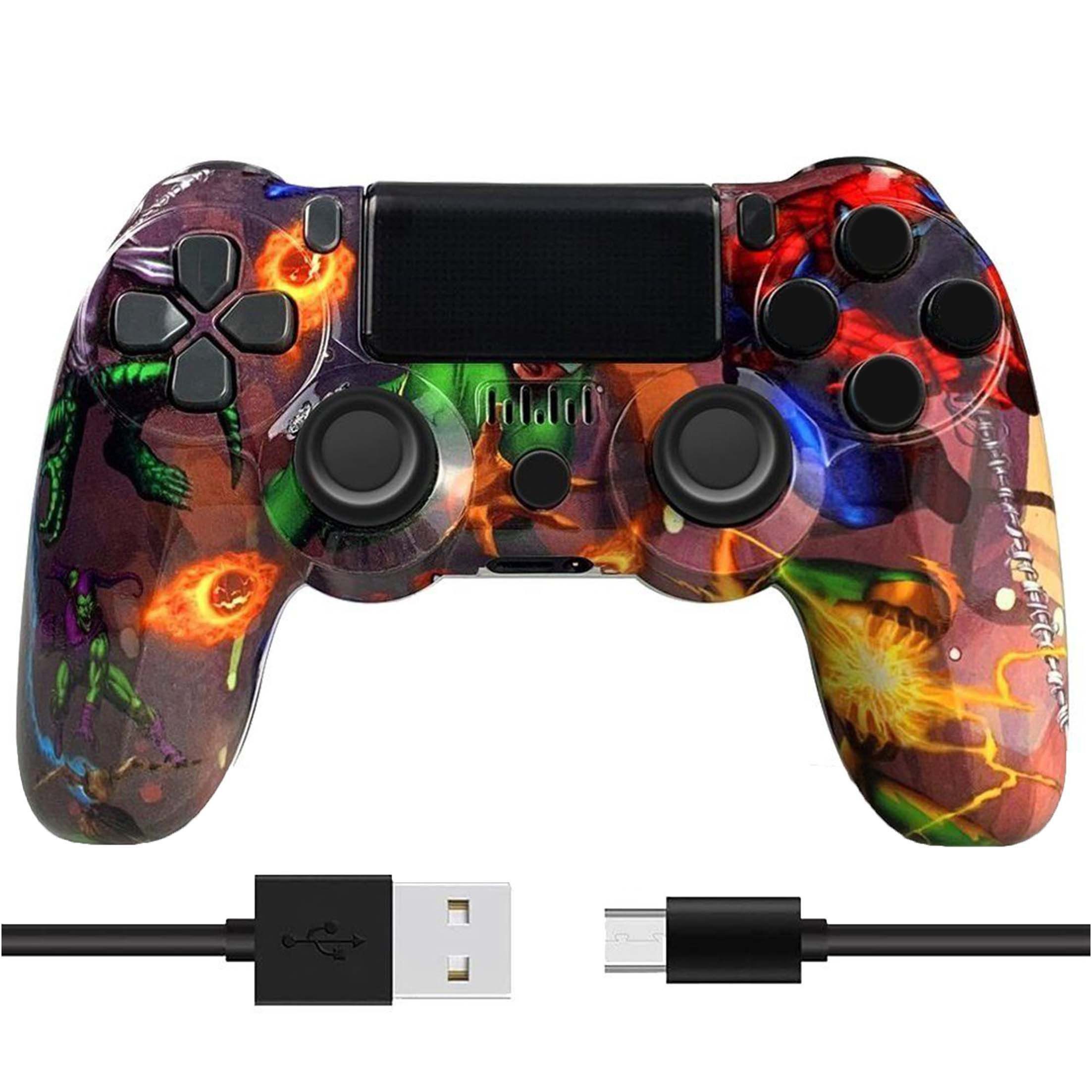 KINSI Wireless Gamepad, Controller, Bluetooth, für PS4 PlayStation 4-Controller (Doppelte Vibration, wiederaufladbare Batterie)