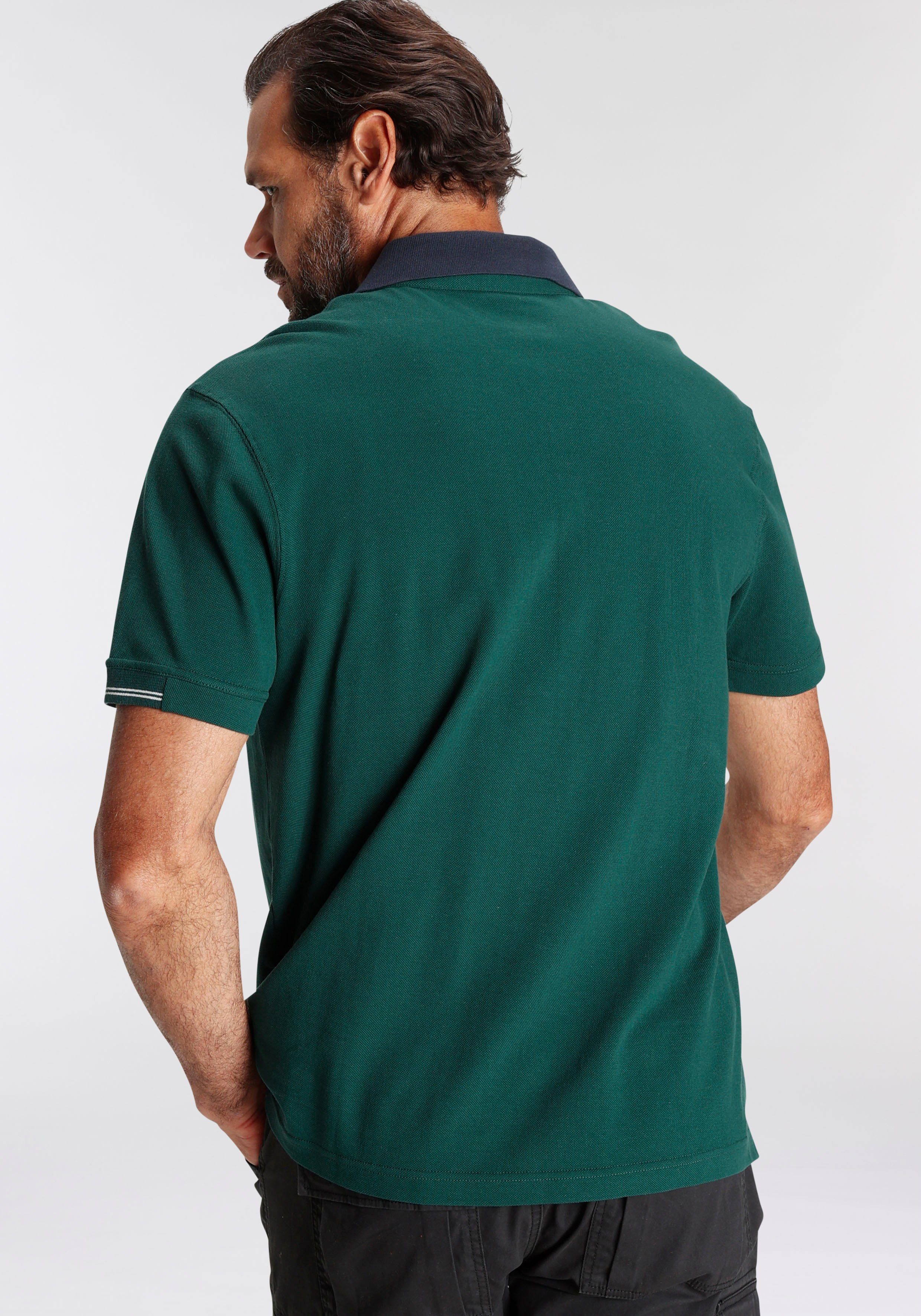 Man's World Poloshirt Kurzarm, mit Print, Stickerei und Badge, Polokragen