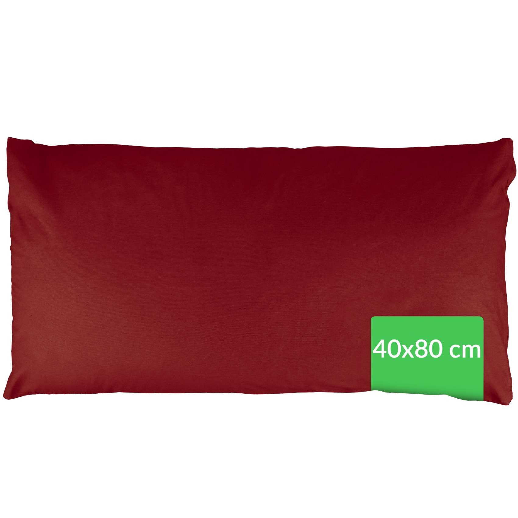 Kisska Kissenbezug LUNA Kissenüberzug Sofakissenbezug Kopfkissenbezug, (1 Stück), Atmungsaktiv, aus Baumwolle 80x40 Bordeaux