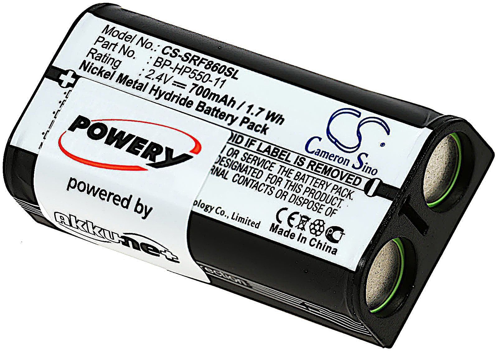 MDR-RF860 (2.4 V) Akku Powery für Sony Akku mAh 700