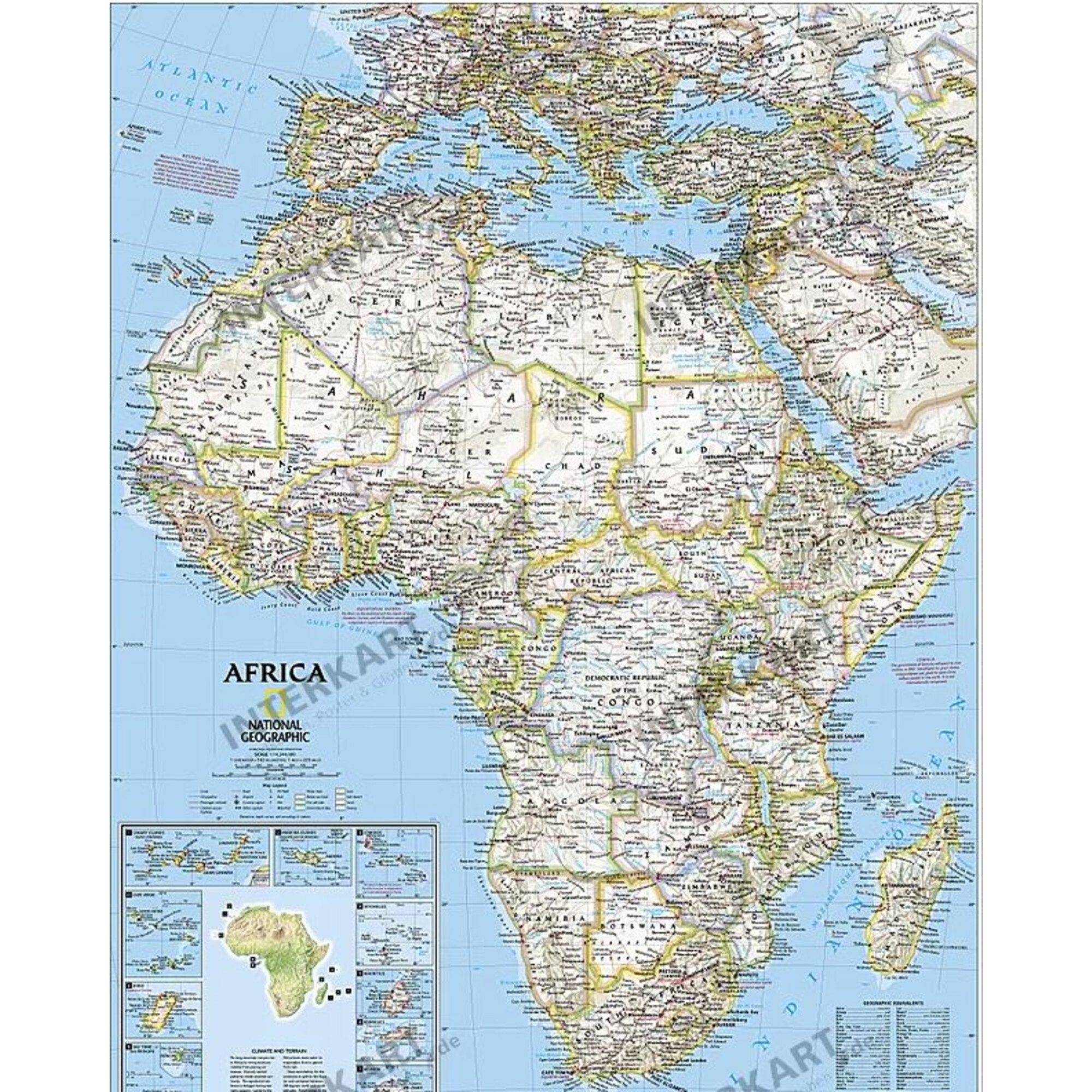 NATIONAL GEOGRAPHIC Wandbild National Geographic Kontinentkarte Afrika