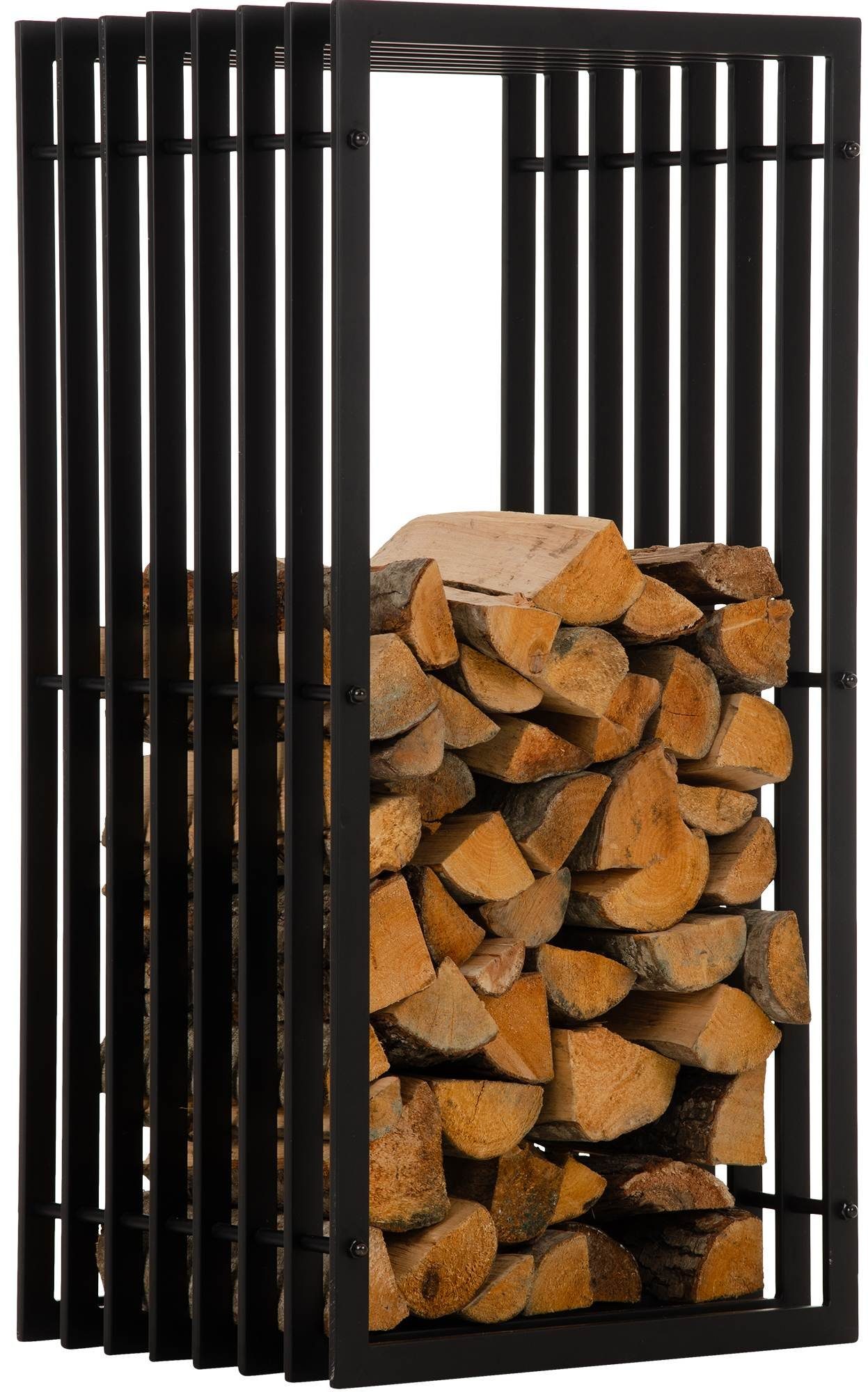 CLP Kaminholzregal Irving schwarz-matt, BxTxH:50x40x100 cm, stabil