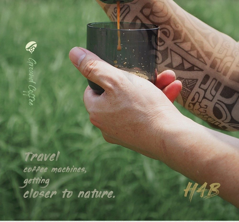 HiBREW Kapselmaschine, 15 Bar Druck, 2200mAh wiederaufladbare Batterie, mit Adapter