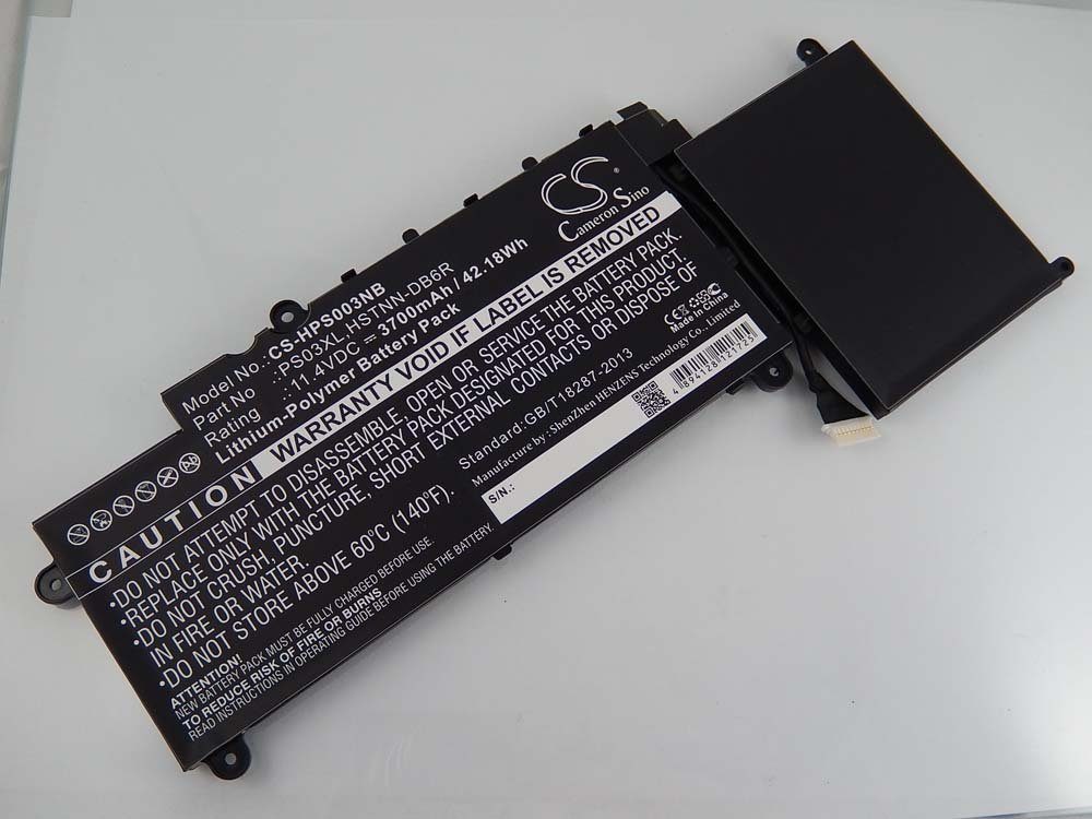 vhbw Ersatz für HP PS03043XL, PL03043-PR, PL03, PS03XL, PS03043XL-PR für Laptop-Akku Li-Polymer 3700 mAh (11,4 V)