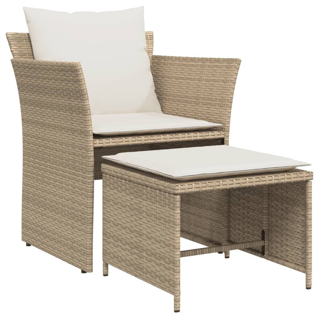 vidaXL Gartenlounge-Set Gartenstuhl mit Fußhocker Beige günstig online kaufen