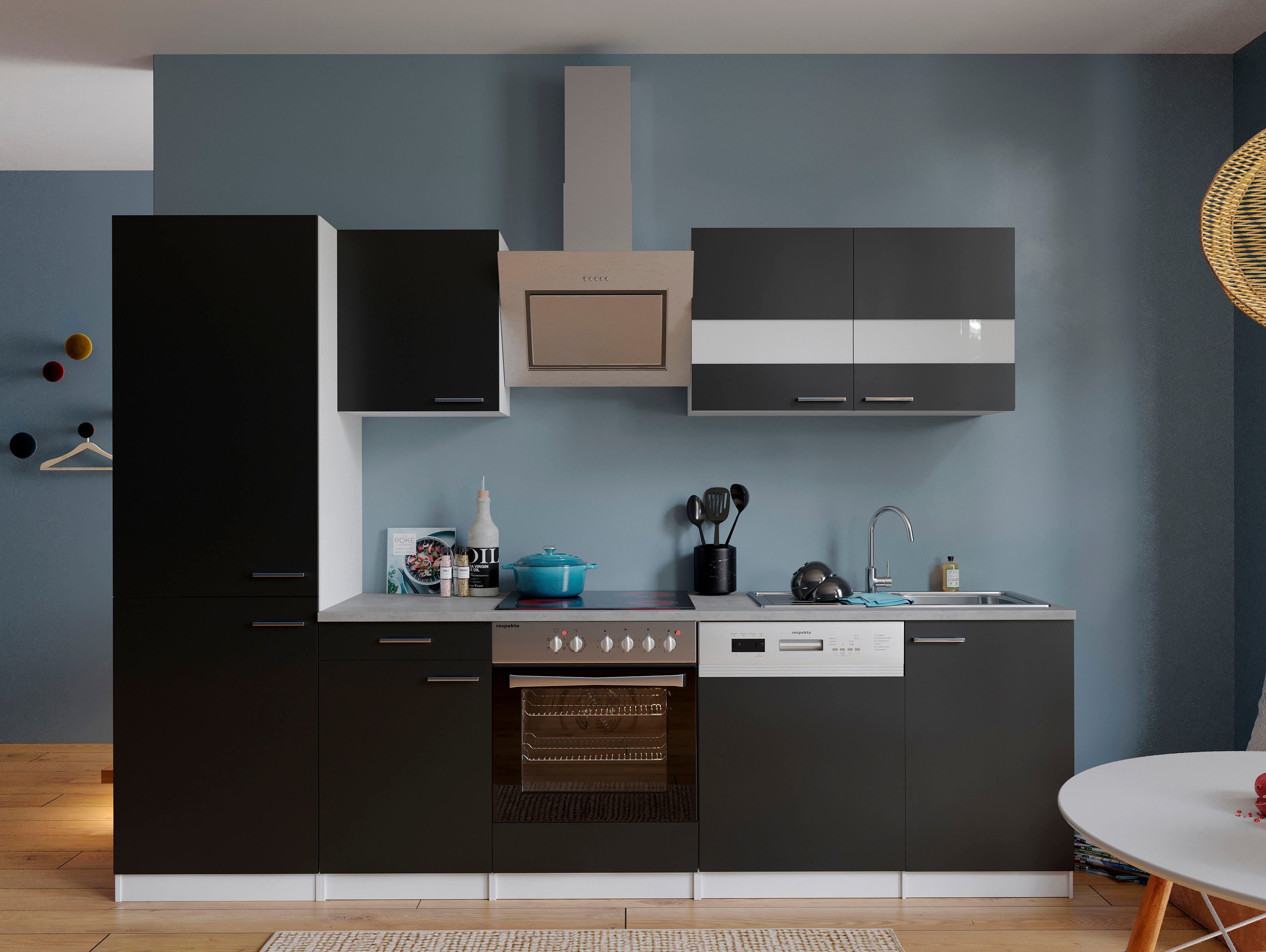 RESPEKTA Küchenzeile »Ibiza aus der Serie Malia«, mit E-Geräten, 280 cm