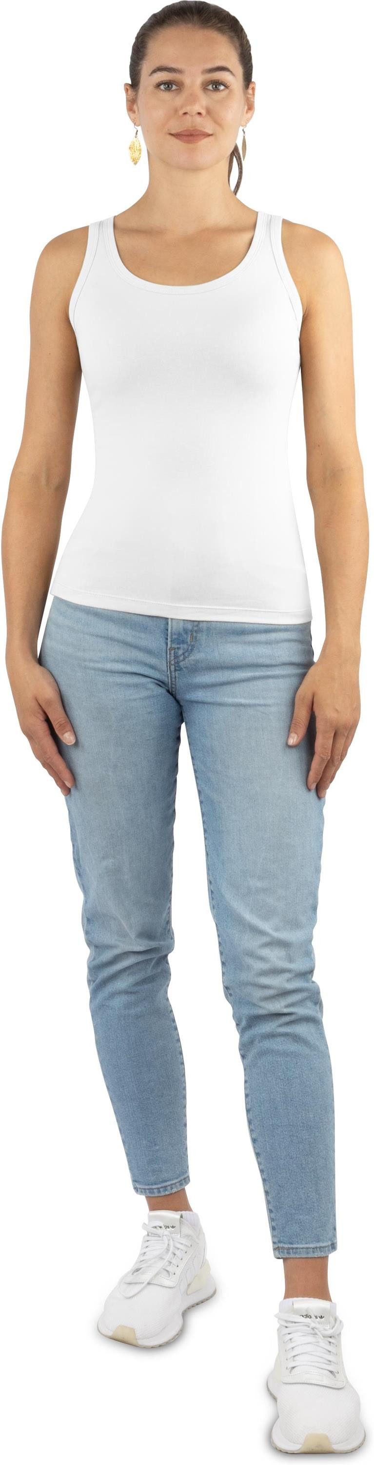 Janice Tanktop 4 x Damen Top Nazca Trägertop aus Baumwolle