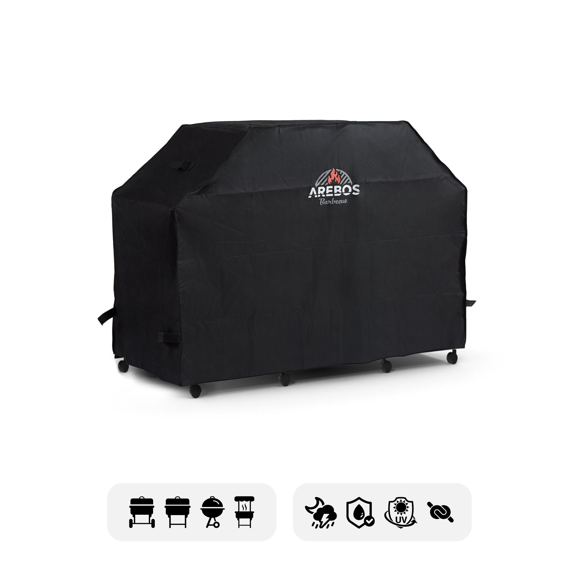 Arebos Grillabdeckhaube Grill Abdeckung BBQ Gasgrill Schutzhülle Regenschutz Haube, Wasserdicht: Ja, Anti-UV: Ja, Mit zwei Griffen: Ja