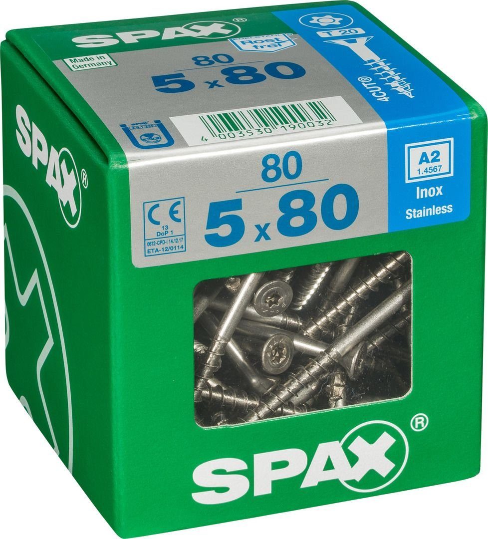 80 Universalschrauben TX SPAX 20 Holzbauschraube - x Spax 80 5.0 mm