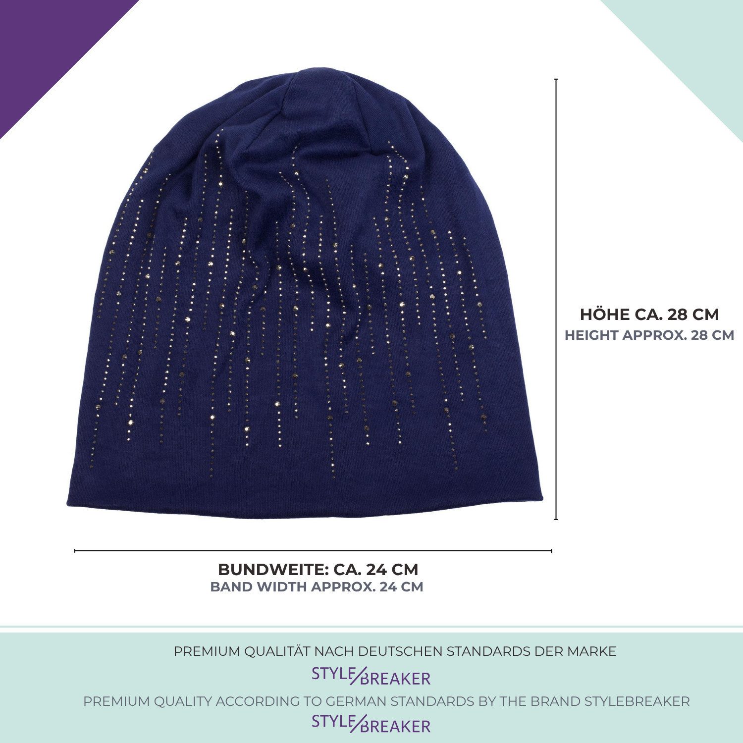 styleBREAKER Beanie Beanie mit Strass Streifen (1-St)