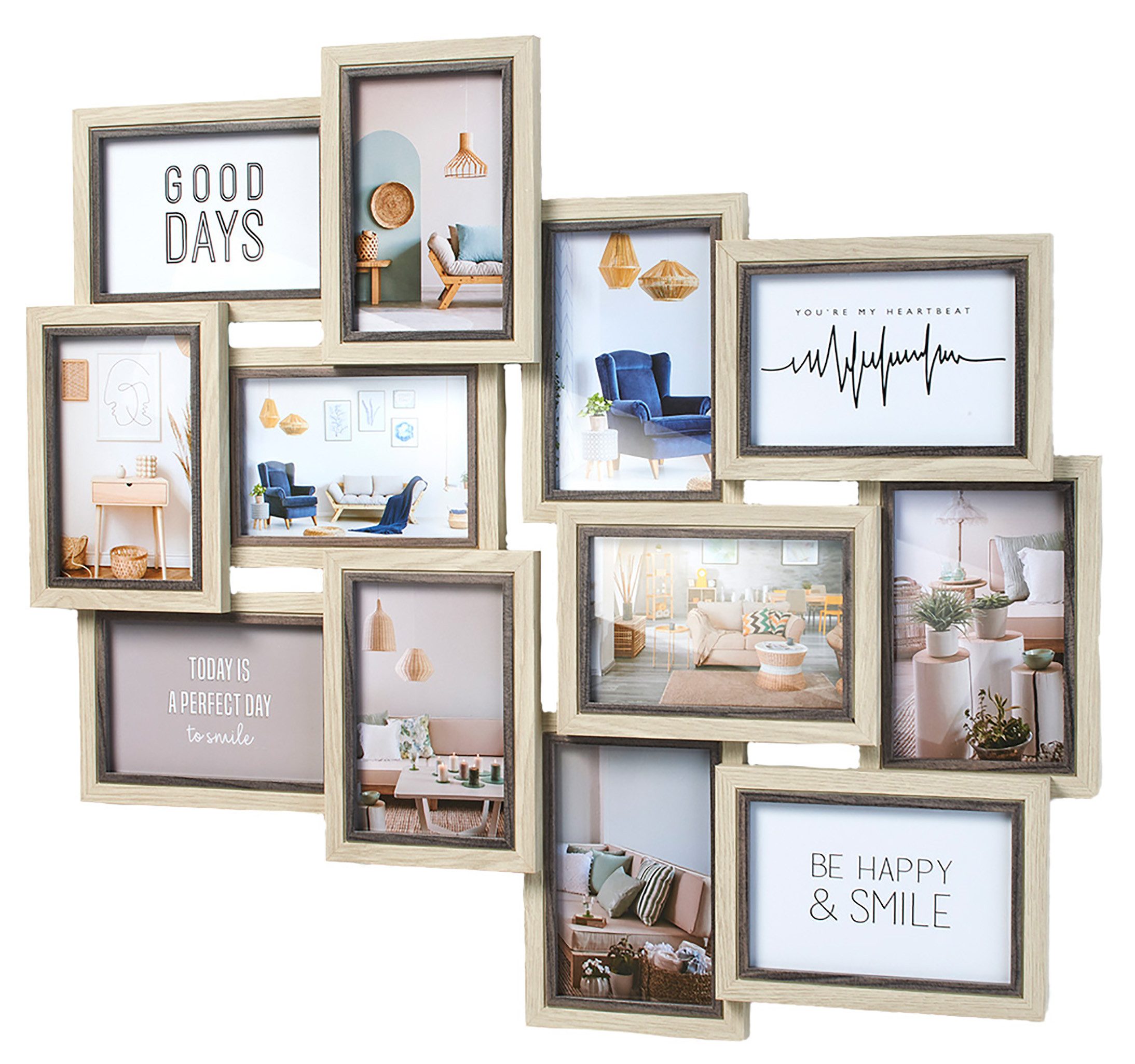 Kobolo Bilderrahmen Collage Mehrfachbilderrahmen - AVI 12 Bilder - 54x61,50 günstig online kaufen