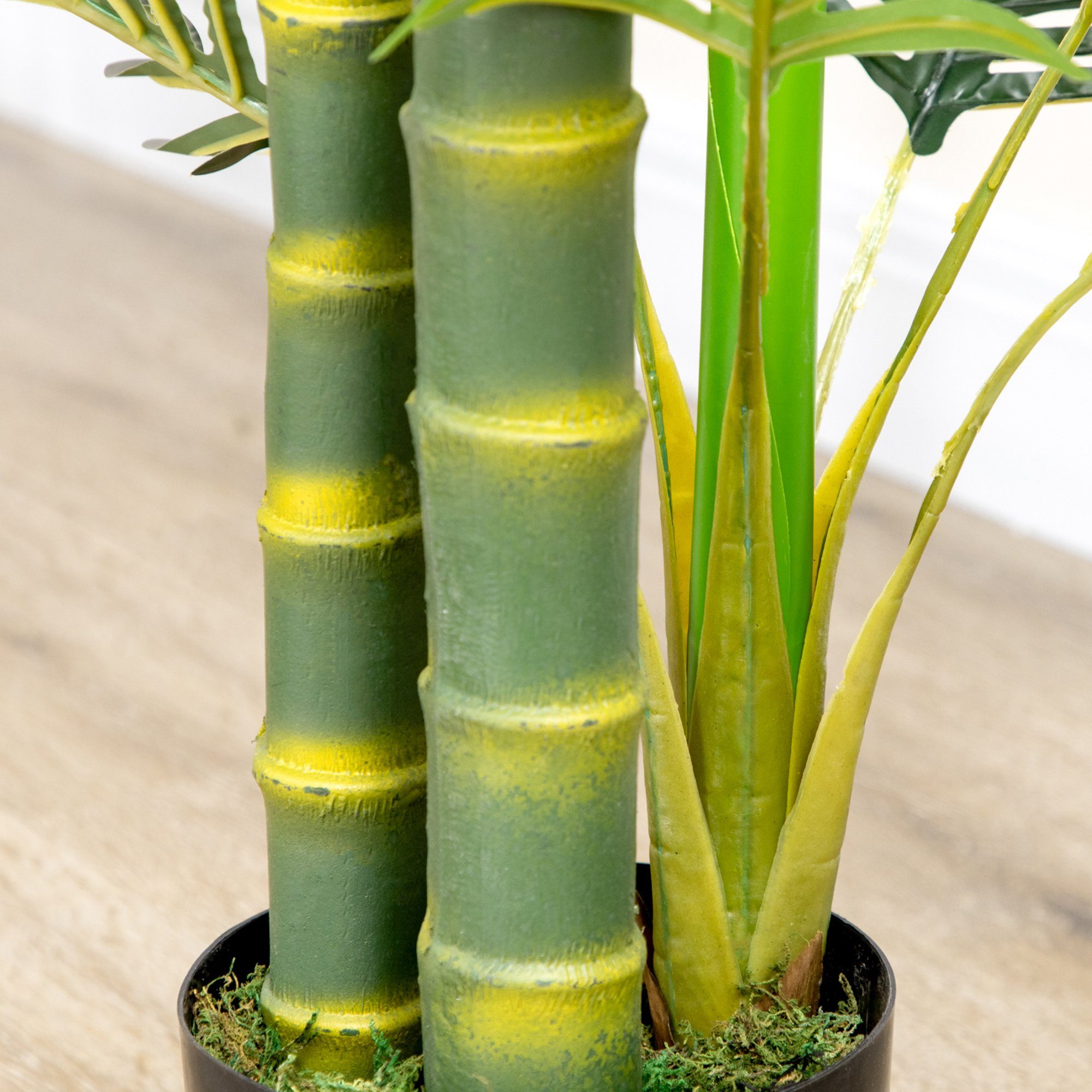 Kunstpflanze künstliche Pflanze Palme, HOMCOM, Höhe cm, Übertopf 150 inkl