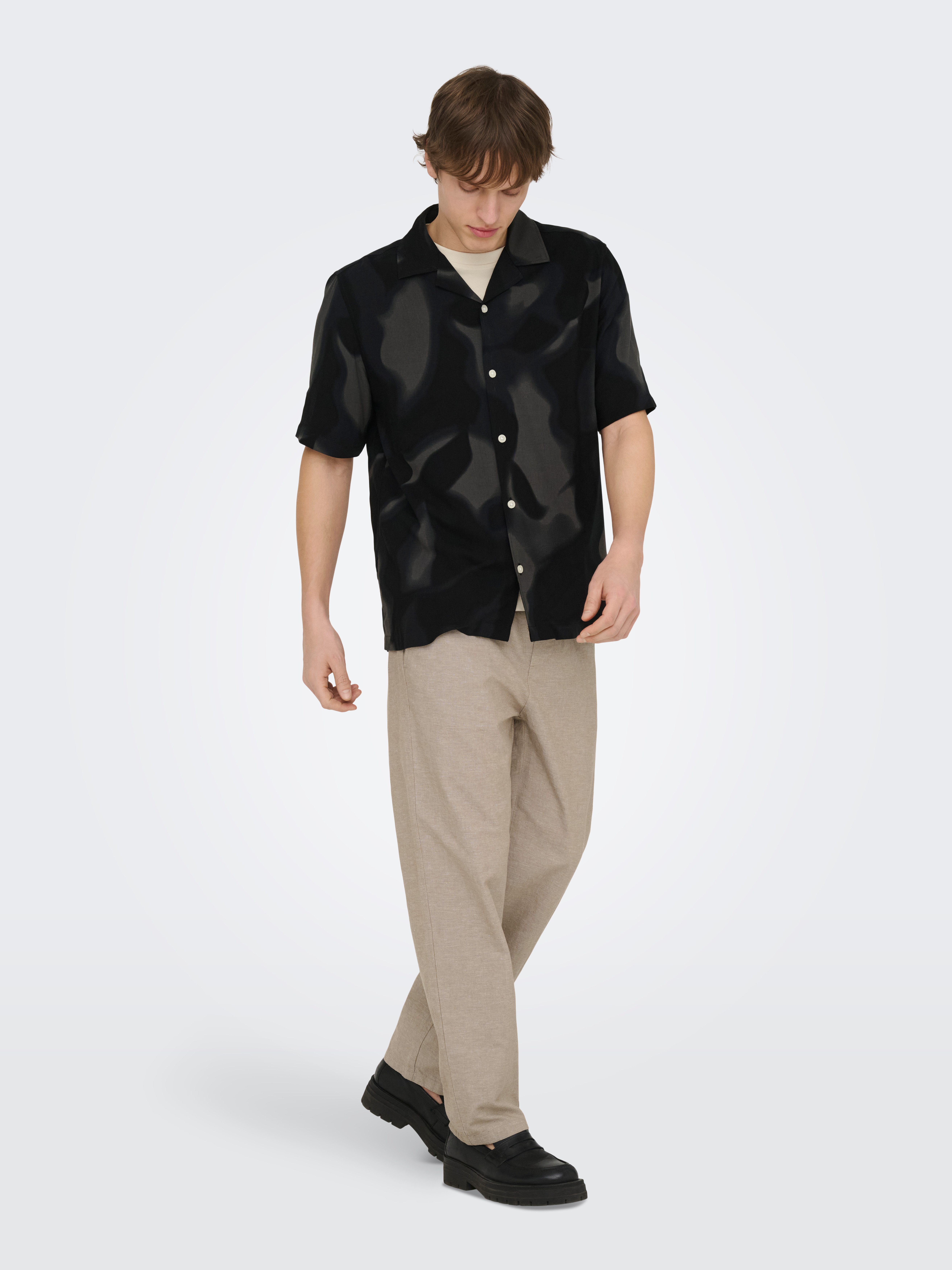 ONLY & SONS Schlupfhose ONSSINUS LOOSE 0007 COT LIN PANT NOOS Baumwolle mit Leinen, locker geschnitten