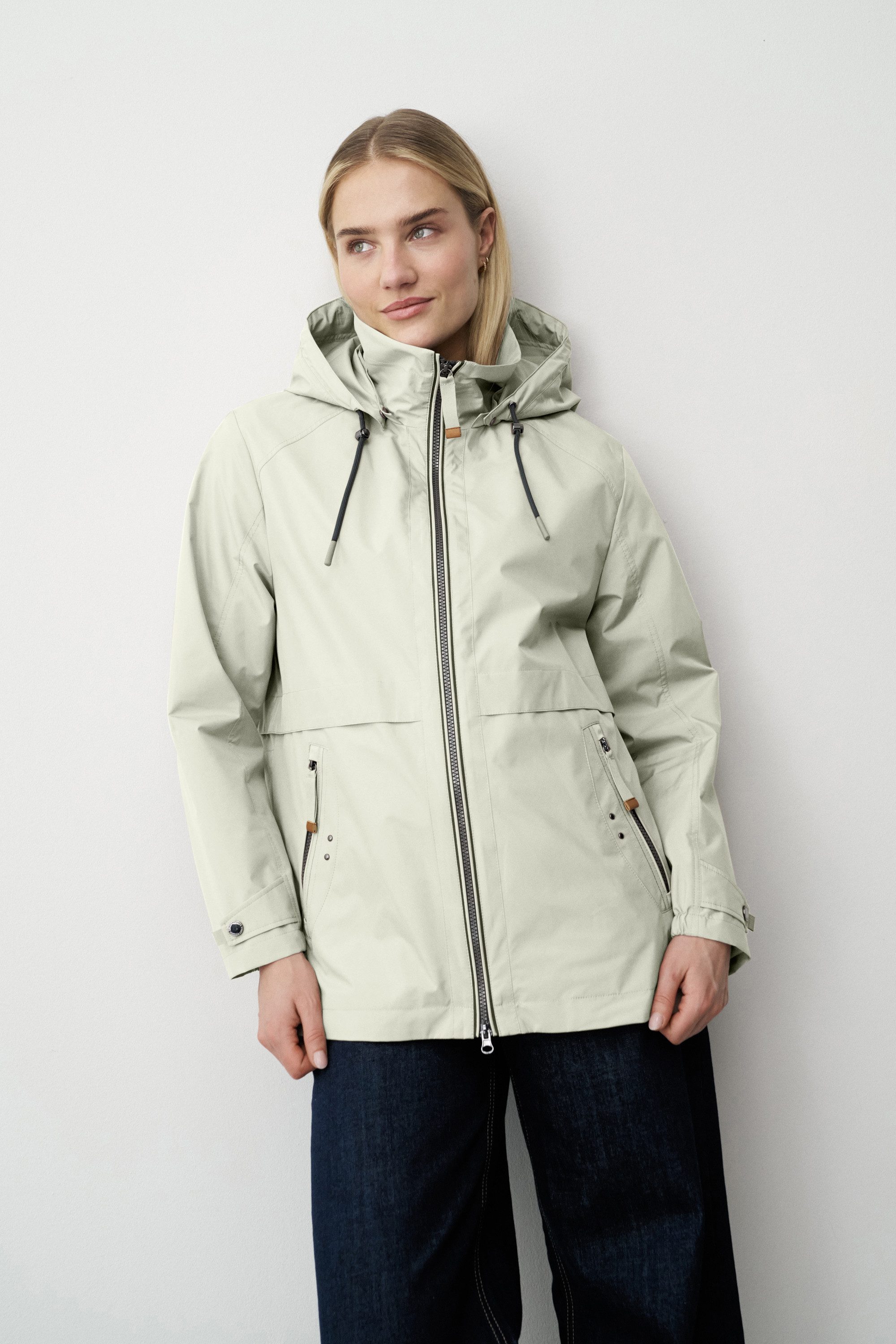 Barbara Lebek Outdoorjacke moderne Übergangsjacke oder Frühlingsjacke mit abnehmbarer Kapuze