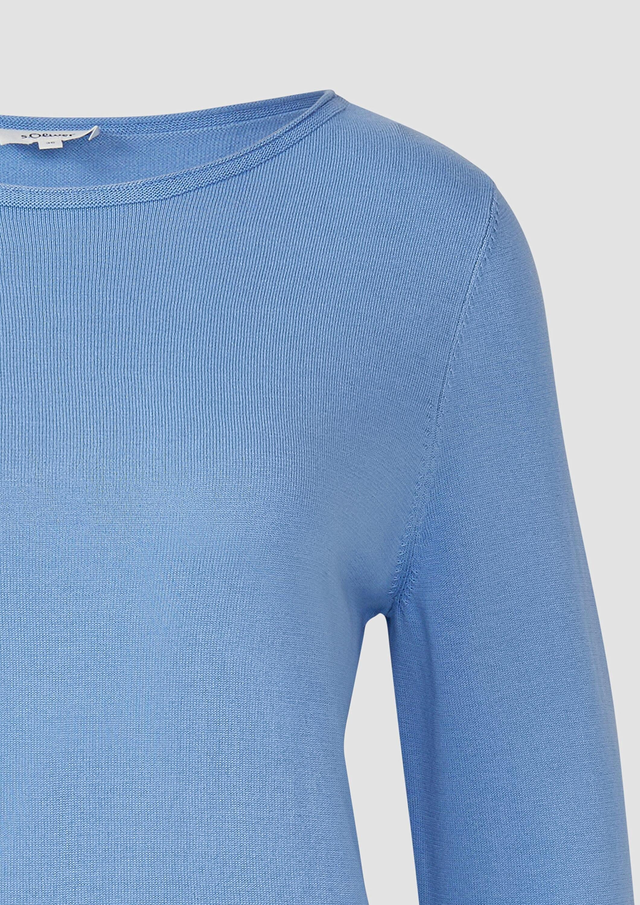 s.Oliver Longpullover Strickpullover Weicher Feinstrickpullover mit Rollkanten
