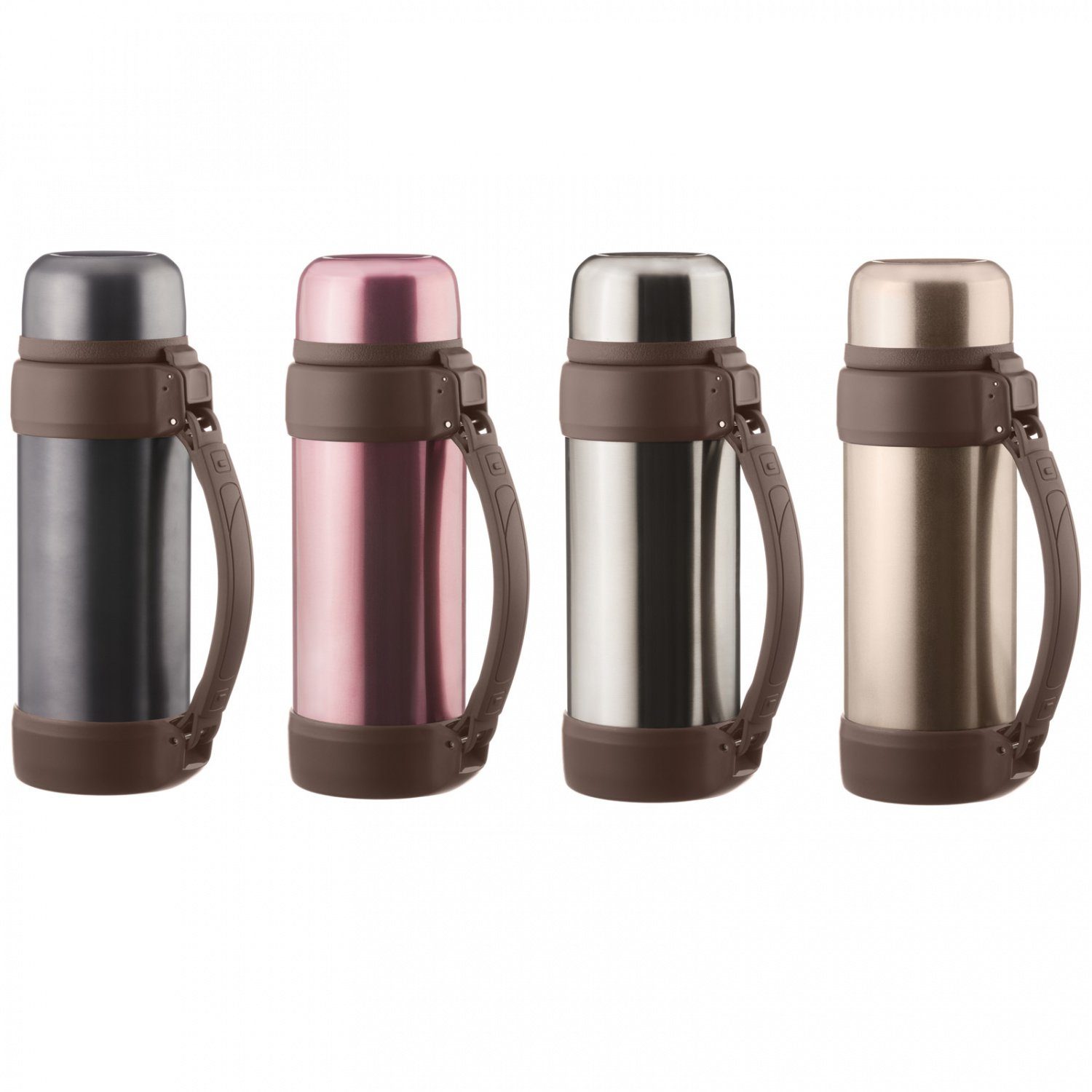 Dimono Thermoflasche Vakuum Isolierkanne XXL, Isolierflasche Liter Bronze-Metallic 2 Thermoskanne