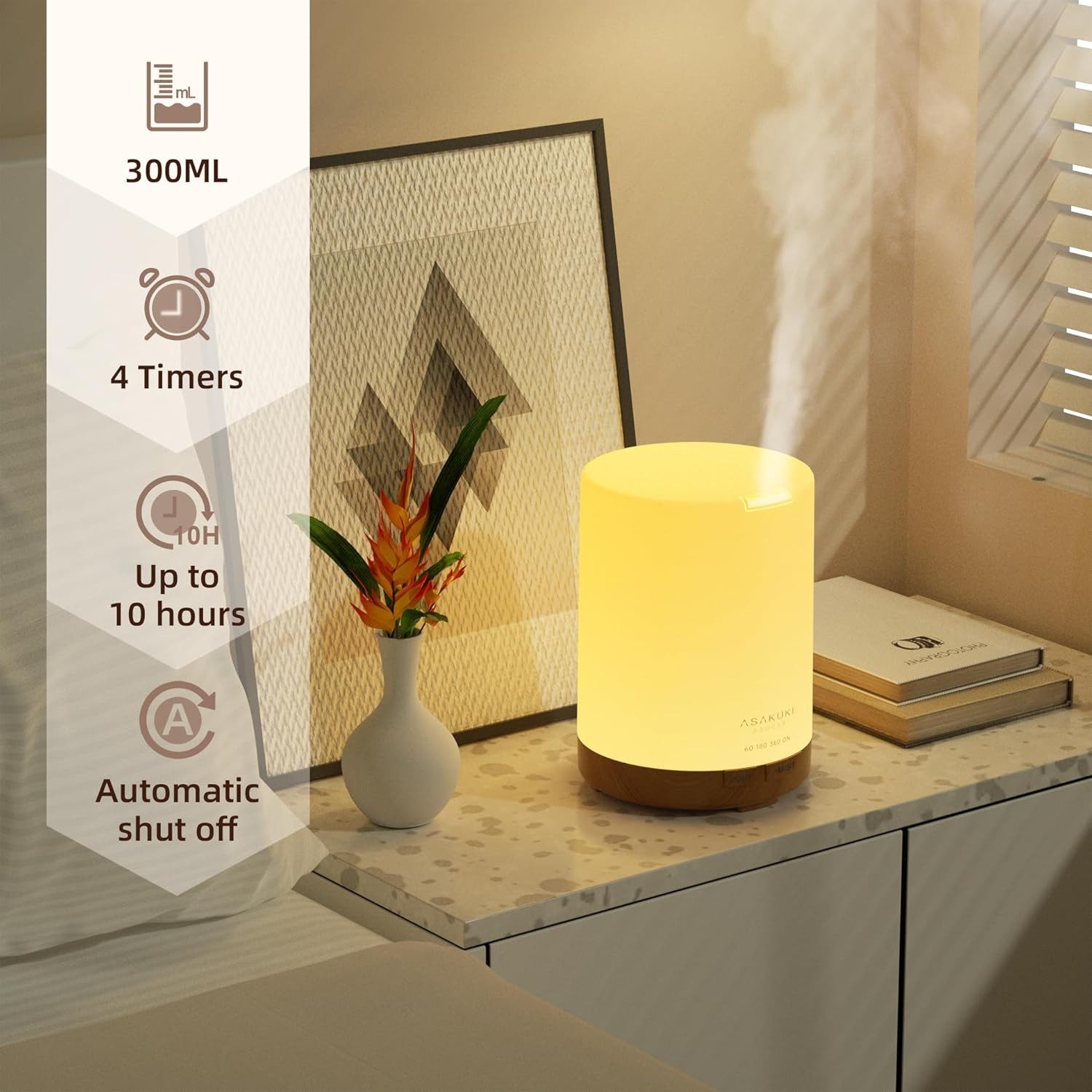 Asakuki Diffuser Dew Plus 100-DF002, 0,3 l Wassertank