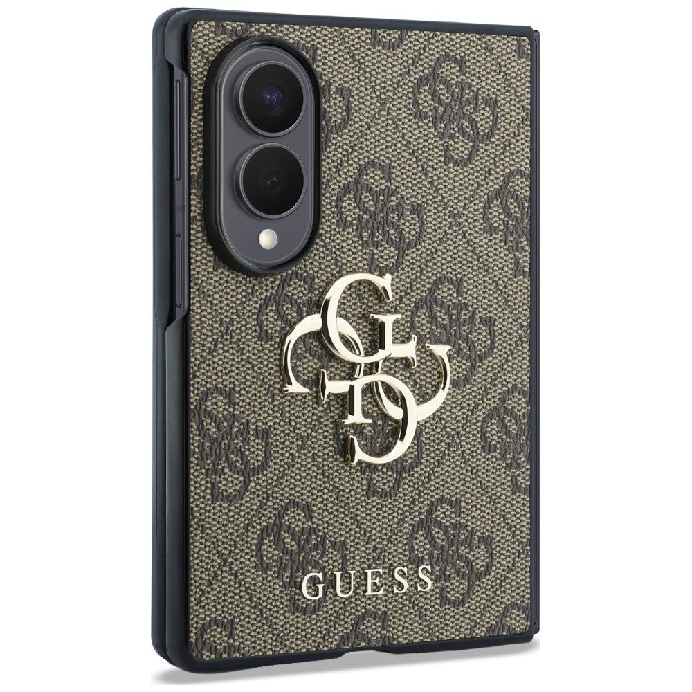Guess Handyhülle Galaxy Z Fold 8 Case Kunstleder rosa braun grau Big Logo goldfarben 7,6 Zoll, Kantenschutz – Bild 3 von 5