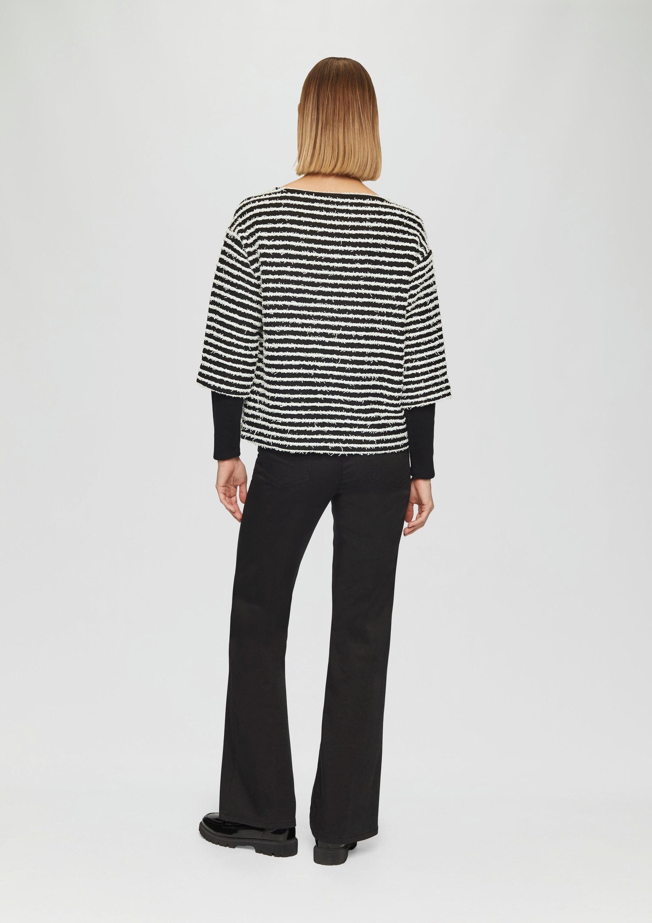 s.Oliver Sweatshirt Sweatshirt Sweatshirt mit Strukturstreifen