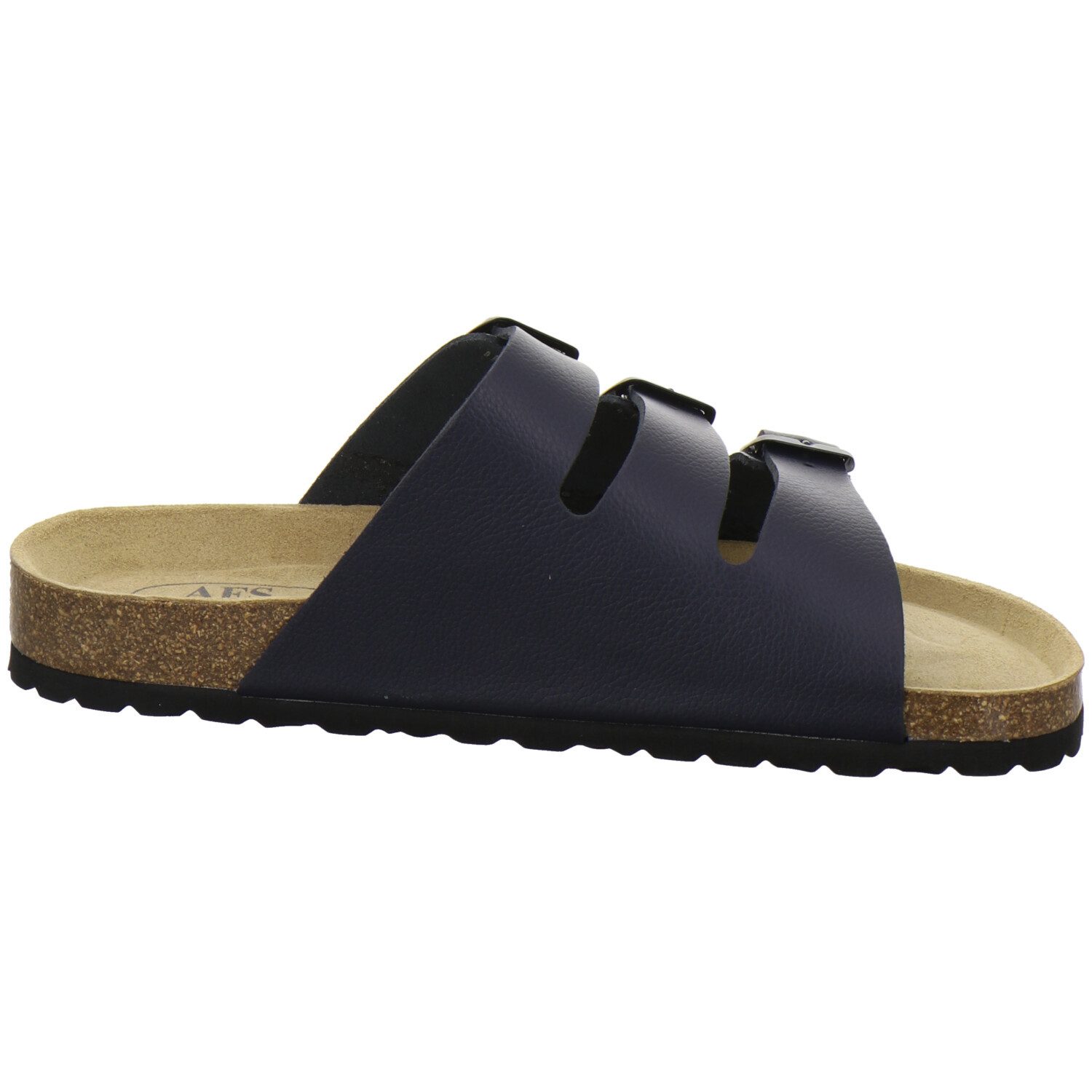 AFS-Schuhe 313350 Dreischnaller Pantolette für Herren mit Fußbett, bequeme Sandalen aus Leder