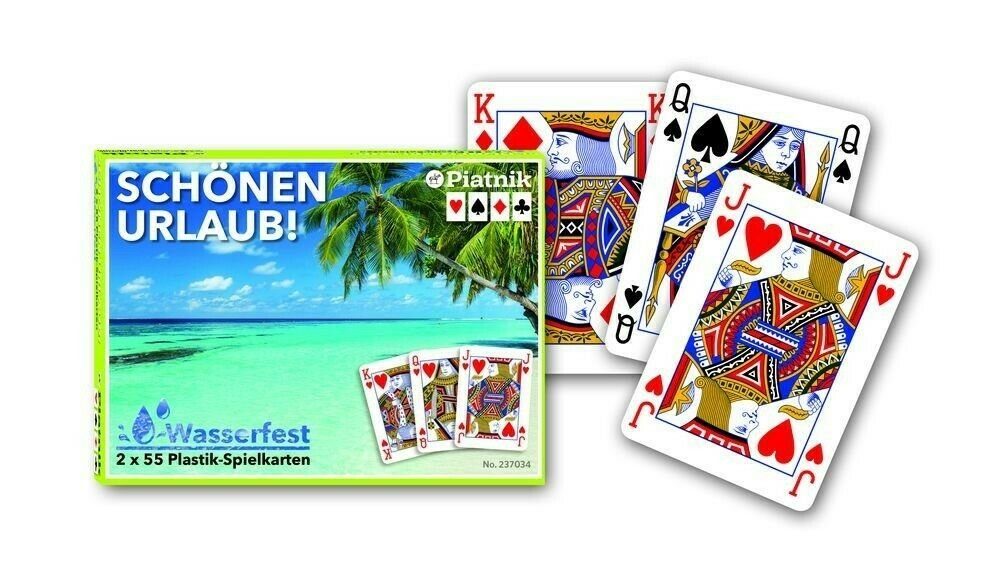 Piatnik Spiel, Karten Kartenspiel "Schönen Urlaub" - wasserfeste  Spielkarten - geeignet u.a. für Bridge, Canasta, Rommé