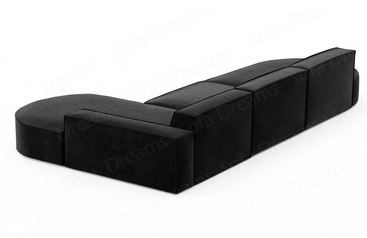 Stoff Samtstoff Design Alegranza Ecksofa schwarz95 Dreams Lounge Sofa, Stoffsofa Ecksofa L Loungesofa Sofa