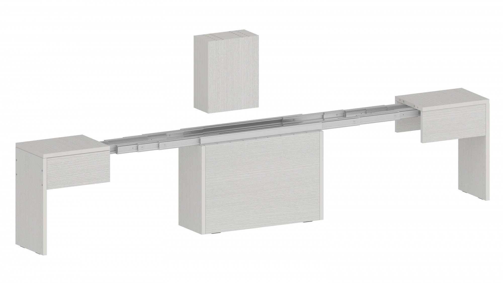 Home affaire Sitzgruppe Praktika, (Spar-Set, 2-tlg., Set beinhaltet 2 Bänke), Je Bank ausziehbar bis 290 cm