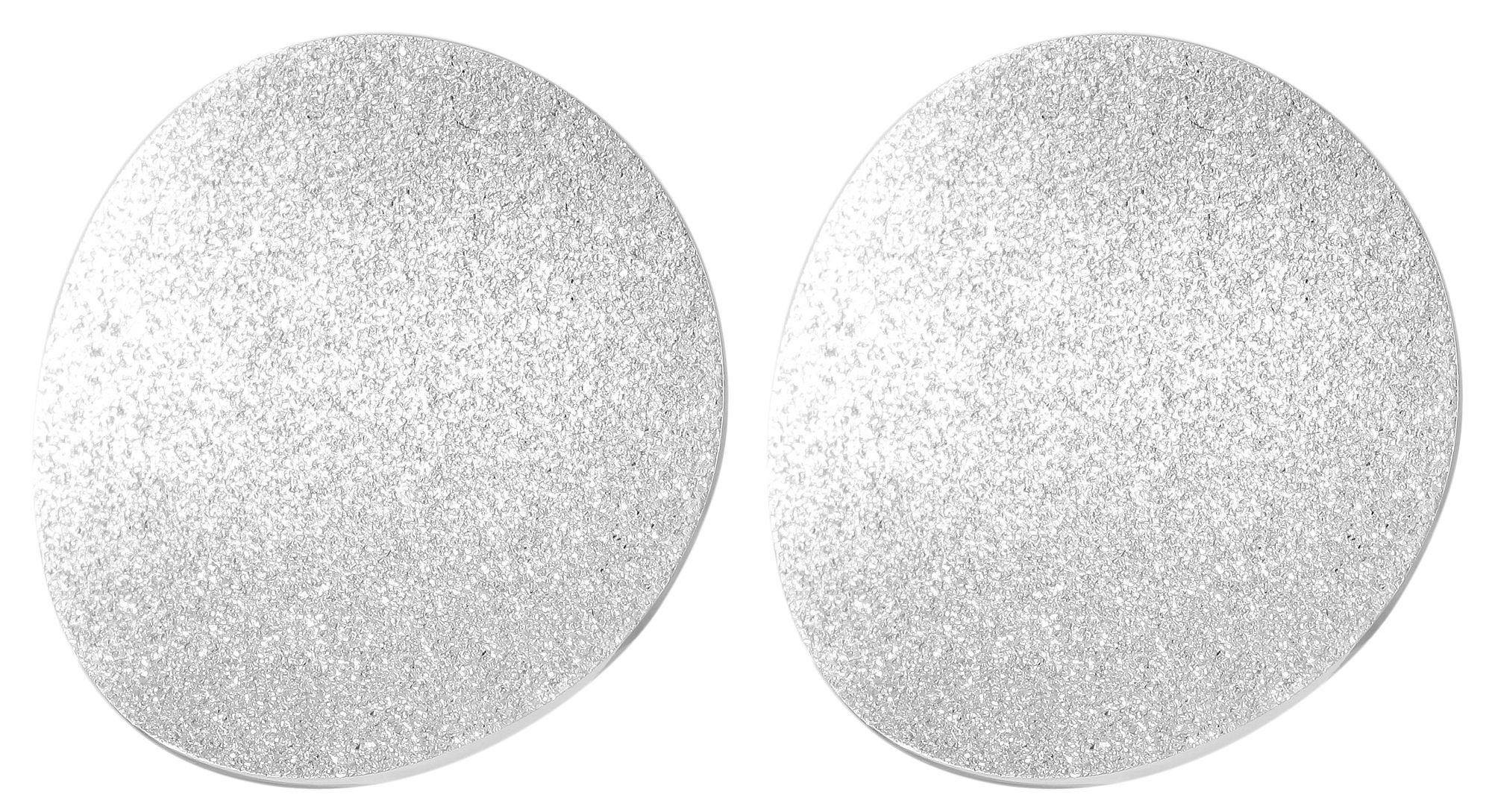 AKZENT Paar Ohrstecker (Paar, Ohrstecker Edelstahl sandgestrahlt rund Paar) silberfarbig Unisex Torina aus