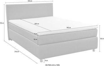 Jockenhöfer Gruppe Boxbett Altona, inklusive Topper, erhältlich in 140 & 180cm Breite