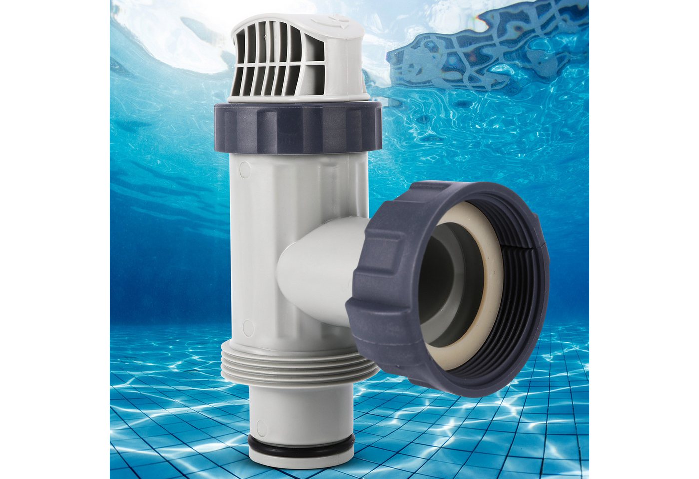 Thumbnail - BlingBin Schlauchadapter Kolbenventil Absperrventil Absperrhahn für Intex Poolanschluss, (1er Set, 1-St., 11.5*16 cm), S...