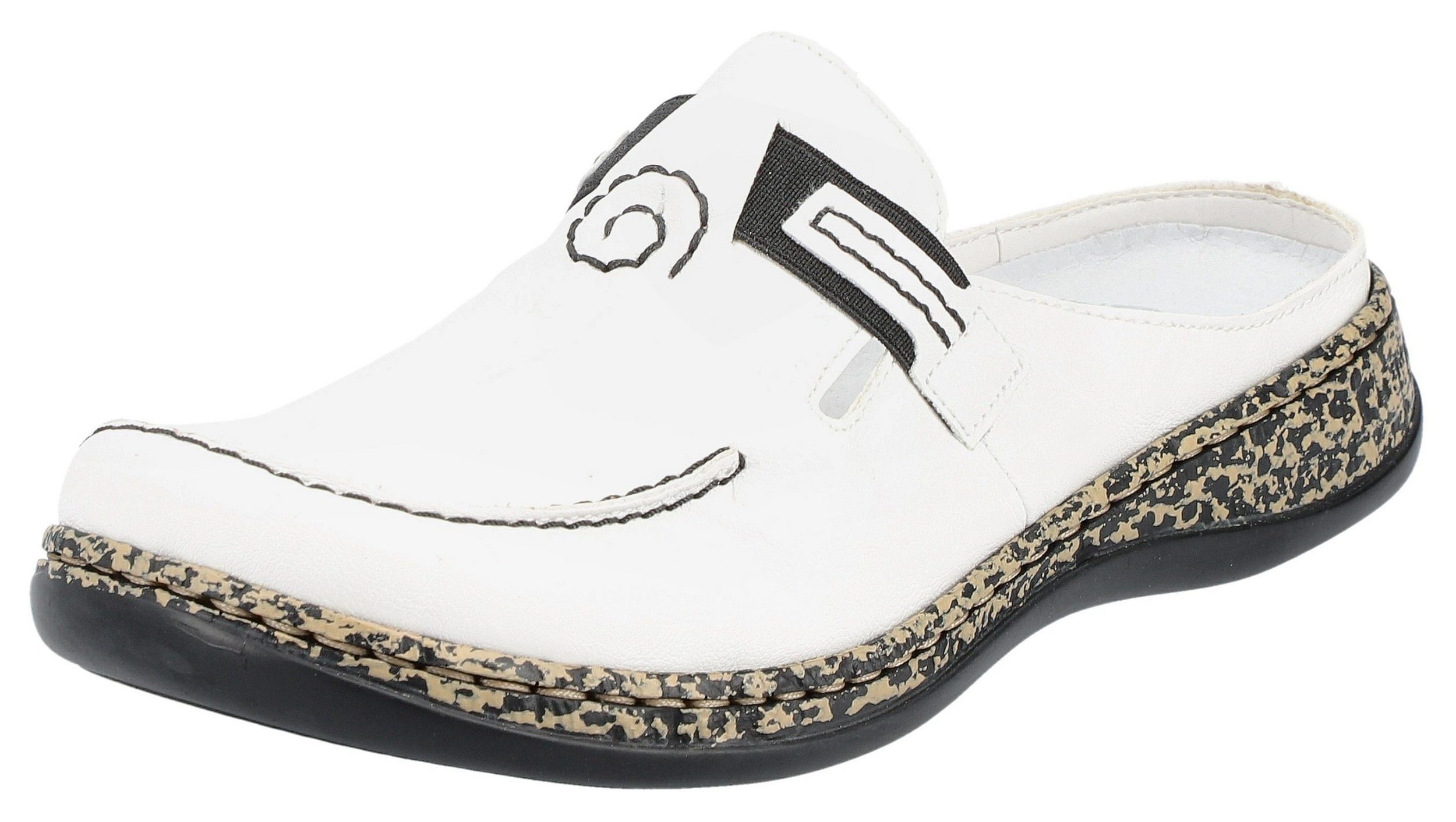 Rieker Clog mit Stretcheinsatz, 46393-80 bianco