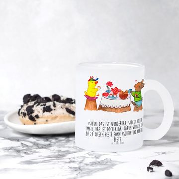 Mr. & Mrs. Panda Teeglas Ostern Frühstück - Transparent - Geschenk, Osterdeko, Teetasse aus Gl, Premium Glas, Außerordentliches Design