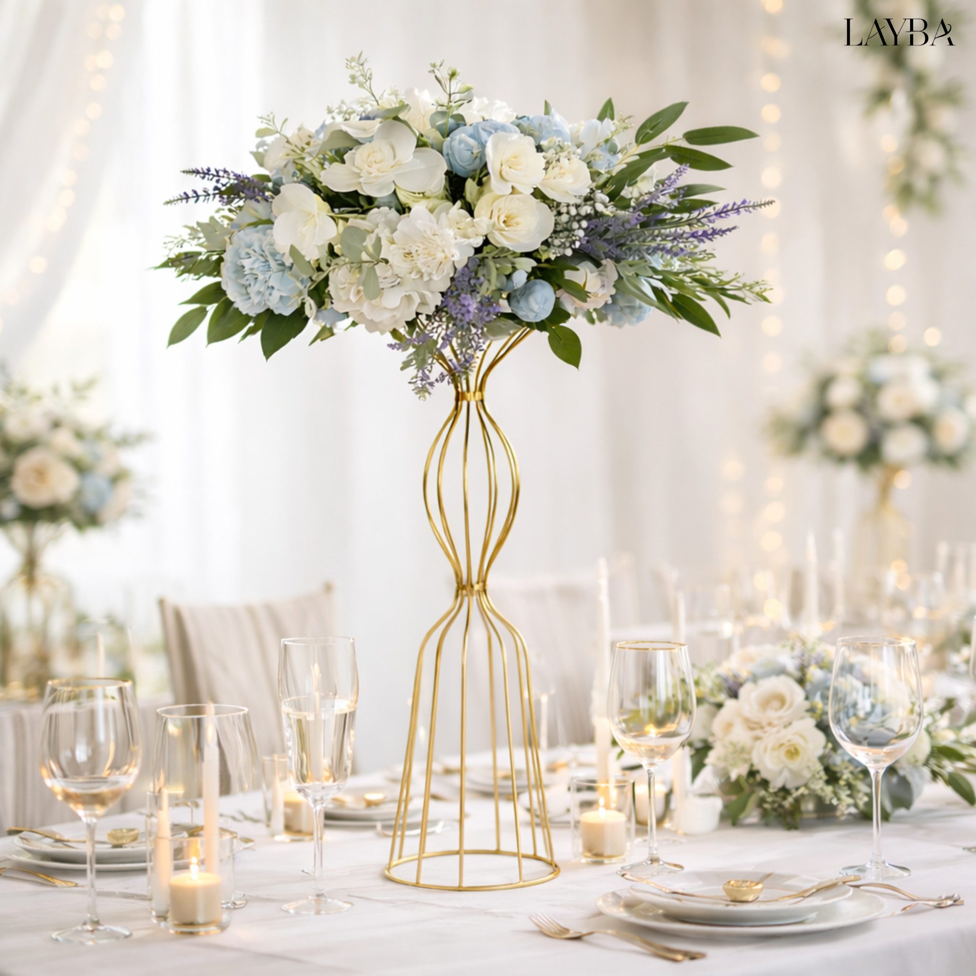 Layba Blumenständer LAYBA Blumengestell Edelstahl Gold 60cm Blumenständer für Event Deko – Bild 2 von 5