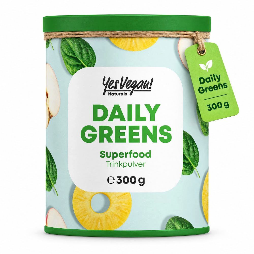 Yes Vegan Daily Greens, Superfood mit Spirulina, Chlorella Pulver, 300 g, vegan, laktosefrei