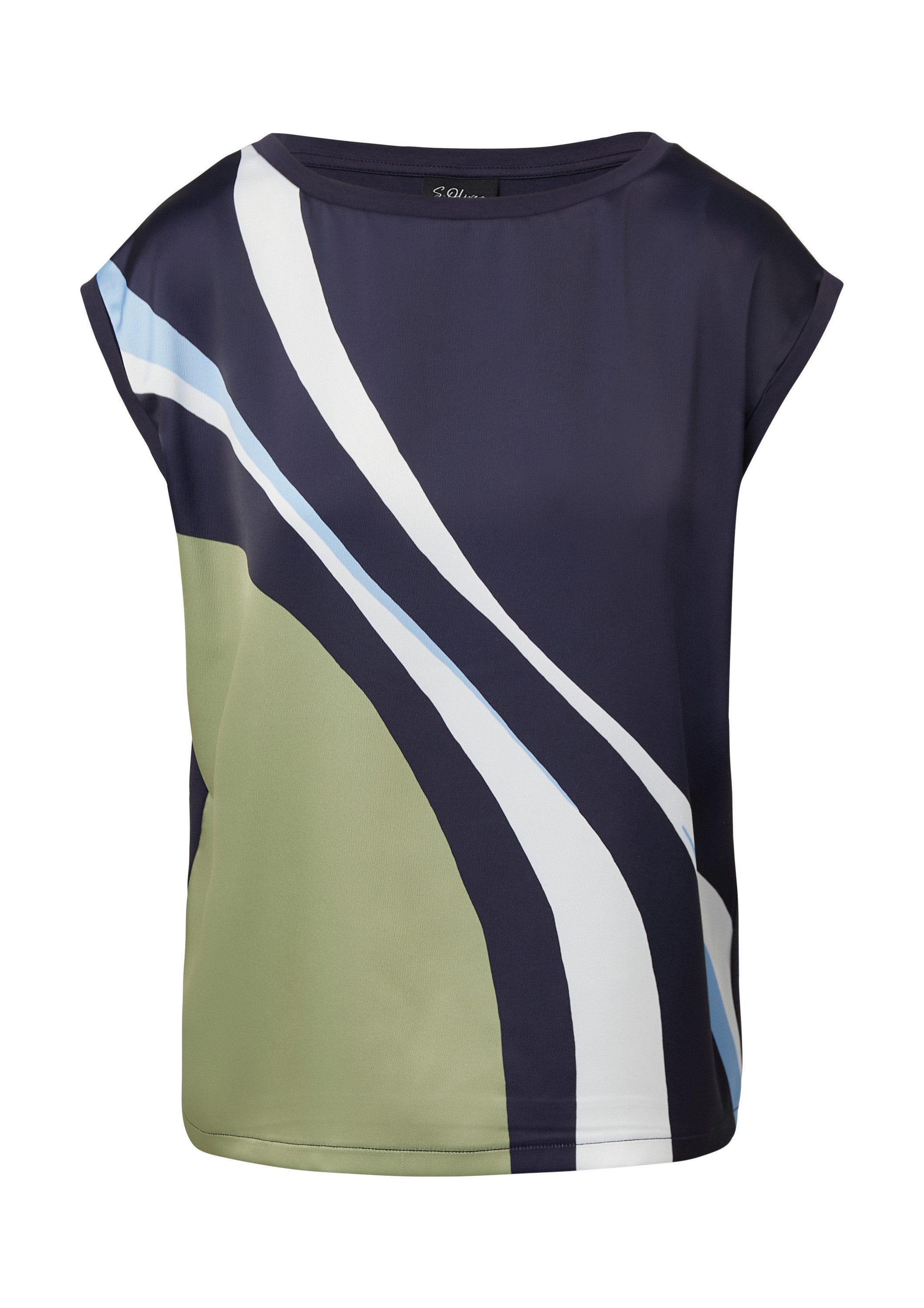 s.Oliver Kurzarmshirt T-Shirt Blusenshirt im Relaxed Fit