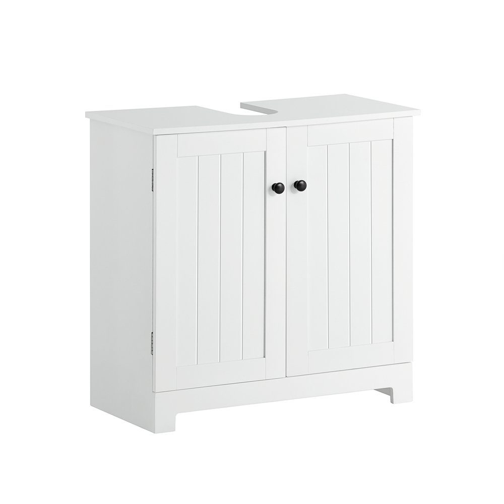 SoBuy Waschbeckenunterschrank BZR18 Badschrank Waschtisch Unterschrank mit 2 Türen, verstellbare Ablage