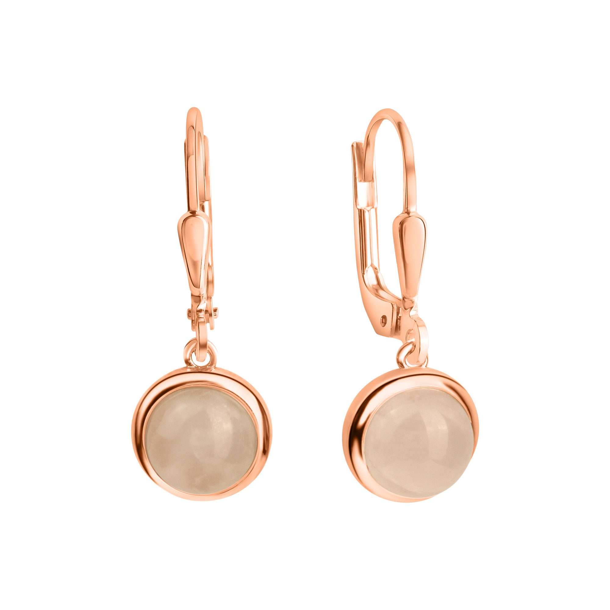 Zeeme Paar Ohrhänger Silber 925 rosé-vergoldet mit echtem Rosenquarz günstig online kaufen