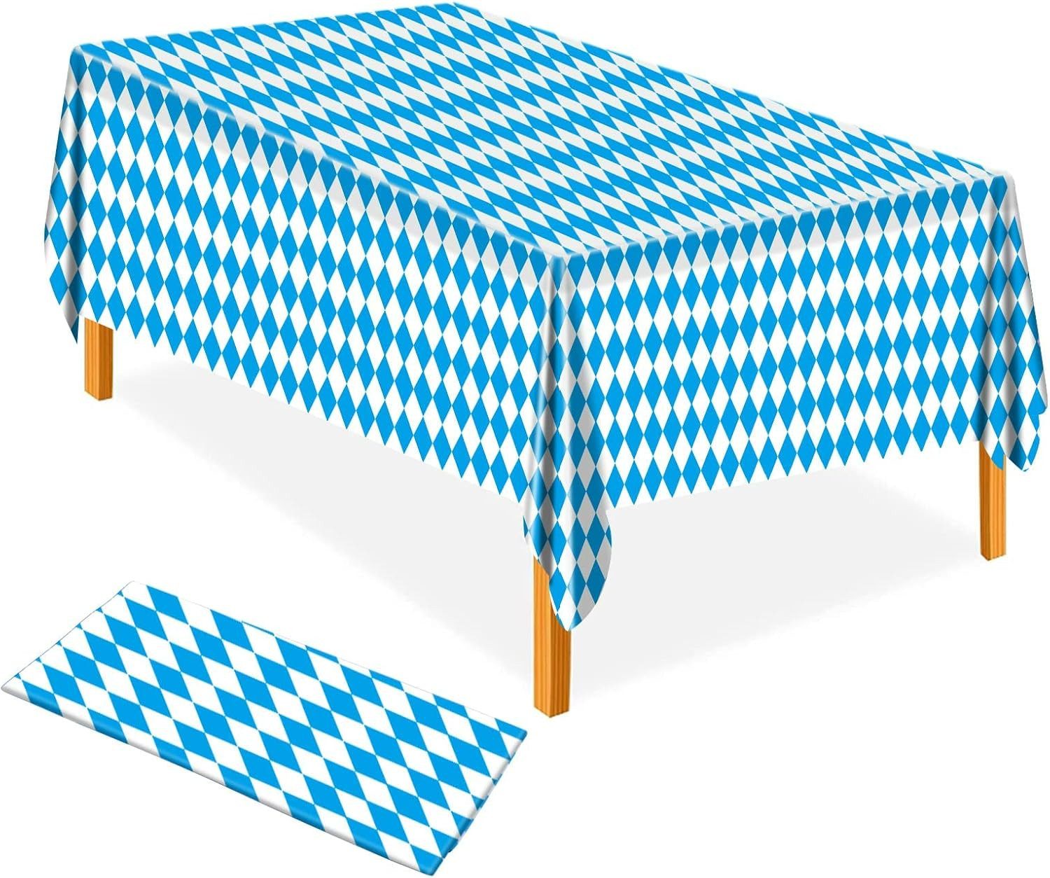 FELIXLEO Hängedekoration Oktoberfest Tischdecke 137x274cm Bayern Blau Weiß Deko (1 St)