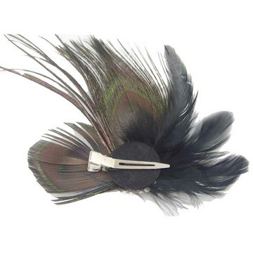 Rnemitery Haarclip Peacock Hair Clip Decoration Womens Bohemian Pfau Feder Kopfstück, 2-tlg.