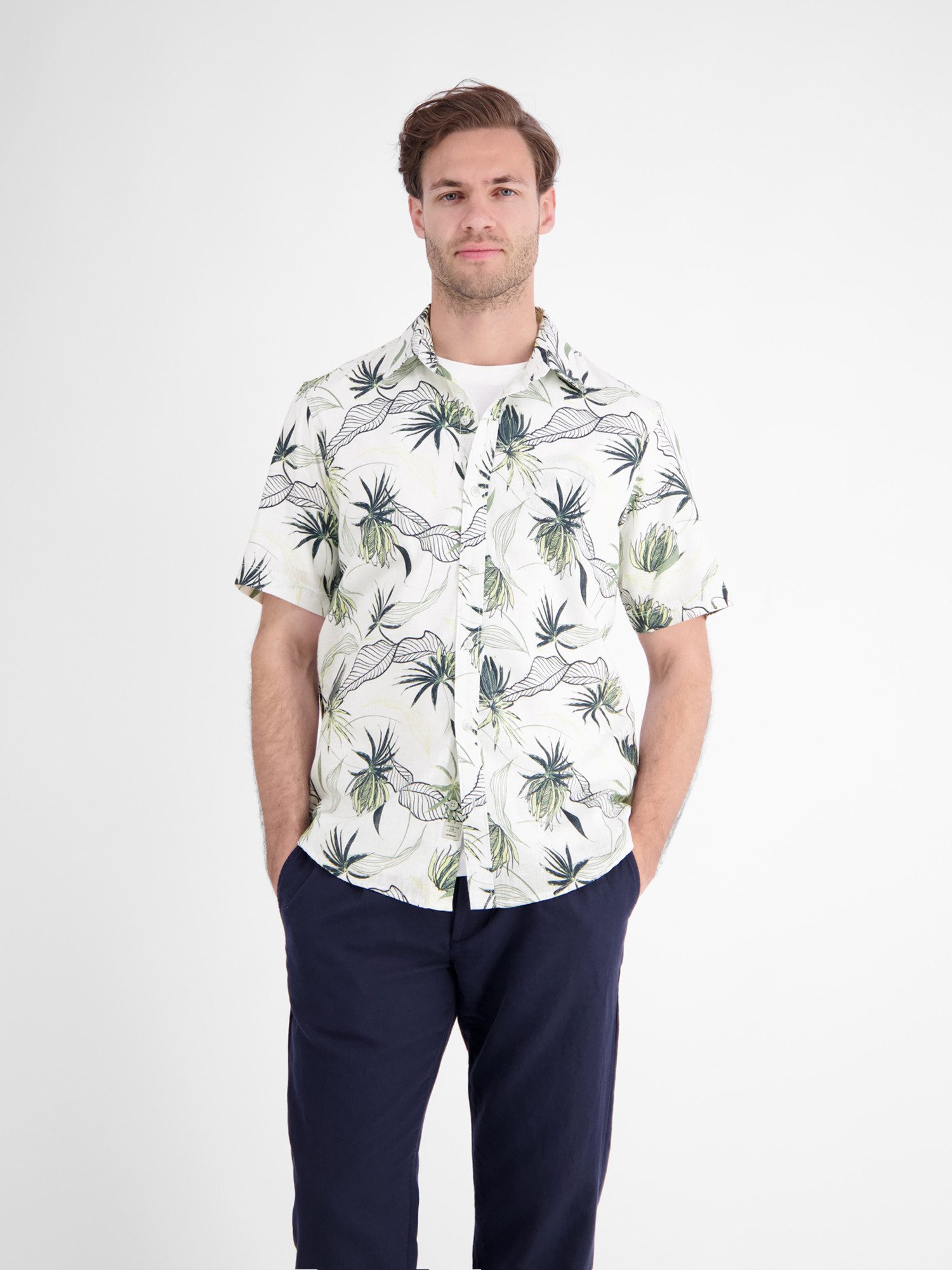 Kurzarmhemd Casual Kurzarmhemd mit floralem Print aus leichtem Material