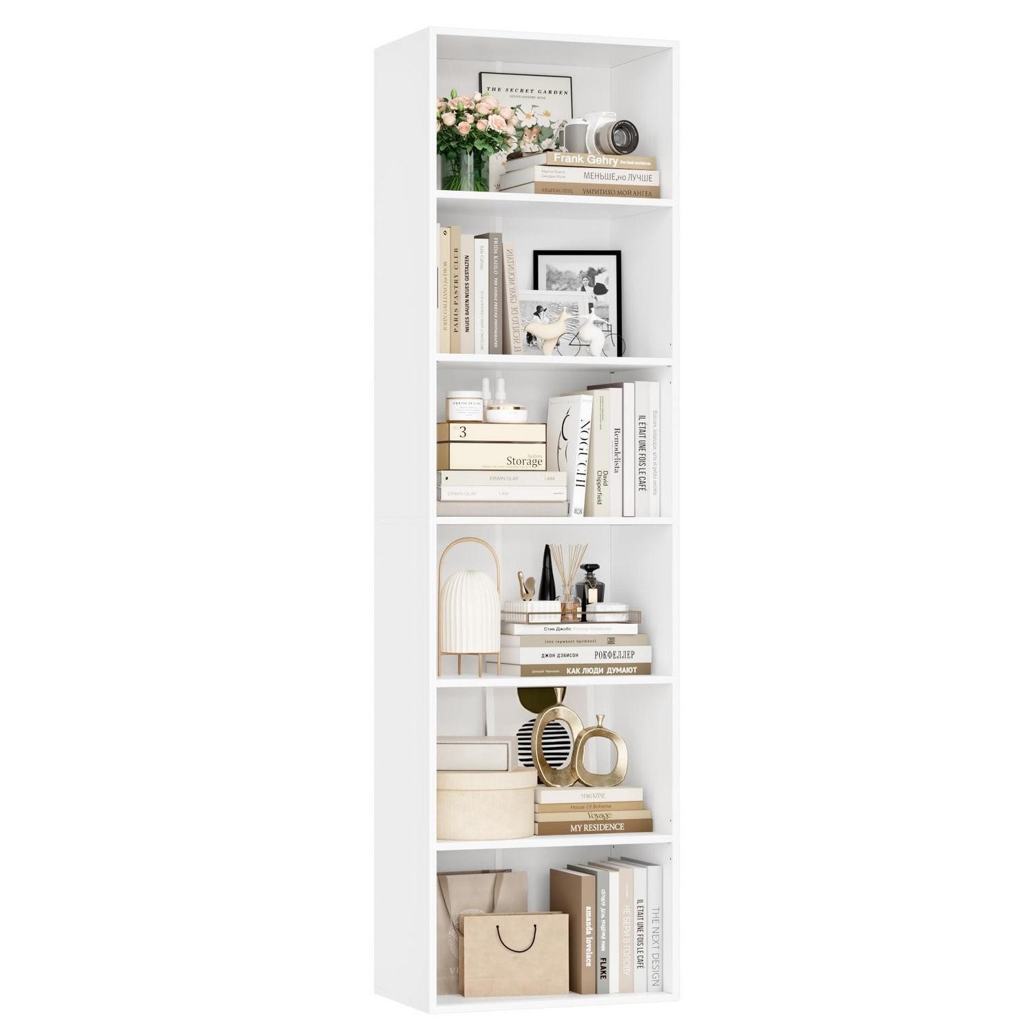 LuxusKollektion Bücherregal Bücherregal 6 Fächer weiß 190,5cm