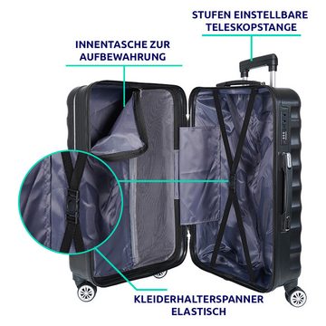 VEGMANN Hartschalen-Trolley Koffer - Hartschalen 4 Rollen Rollkoffer