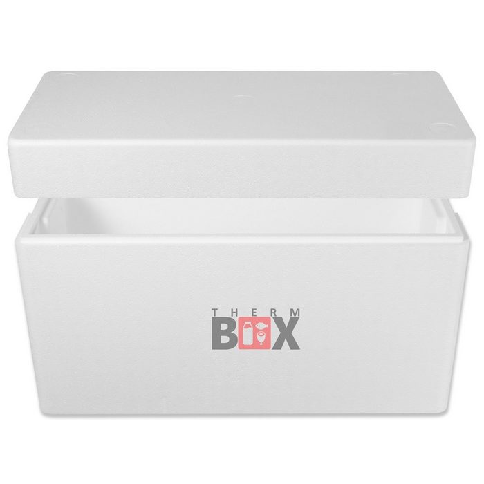 THERM-BOX Thermobehälter Styroporbox 83W Styropor-Verdichtet (Box mit Deckel im Karton) Wand: 2 5cm Volumen: 83L Innenmaß:70x29x39cm Isolierbox Thermobox Kühlbox Warmhaltebox Wiederverwendbar