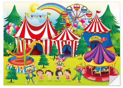Posterlounge Wandfolie Kidz Collection, Bunter Zirkus, Kinderzimmer Illustration