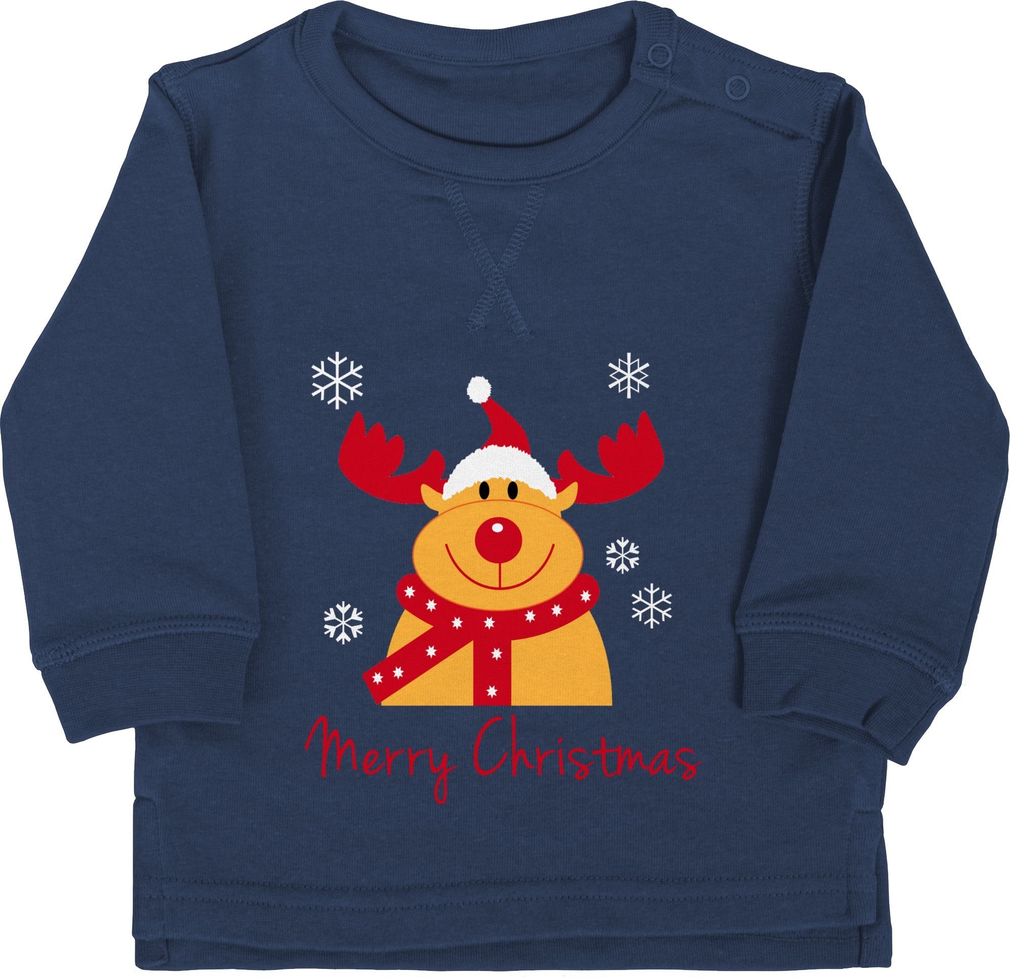 Shirtracer Sweatshirt Merry Christmas Rentier Weihnachten Kleidung Baby